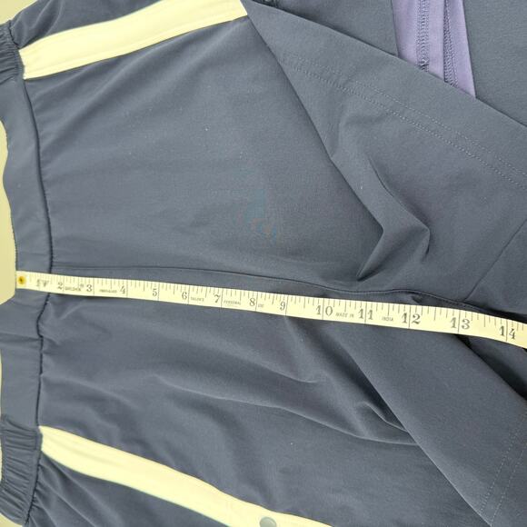 Halara shorts women's large snap high waisted color block active blue white - Picture 9 of 10